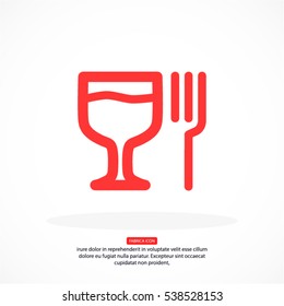 glass fork sausage vector icon