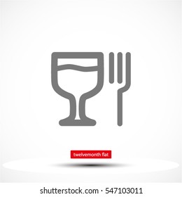 glass fork sausage vector icon