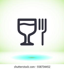 glass fork sausage vector icon