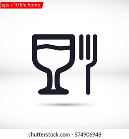 glass fork sausage vector icon