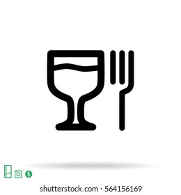 glass fork vector icon