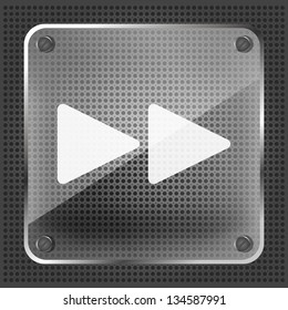Glass forward icon on the metallic background