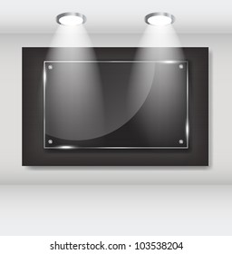 Glass frame in art gallery ector illustration