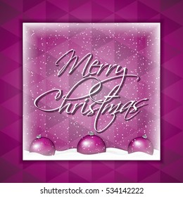 Glass frame with Christmas Scene.Vector