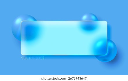 Glasrahmen mit farbigen Kugeln auf Hintergrund. Vektorgrafik