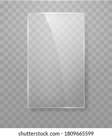 Glass frame. Isolated on transparent background. Vector illustration, eps 10.