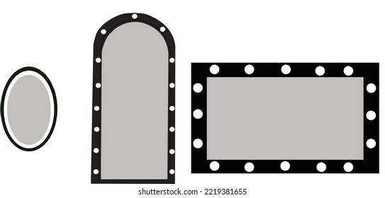 Marco de vidrio con luces aisladas. Ilustración del vector