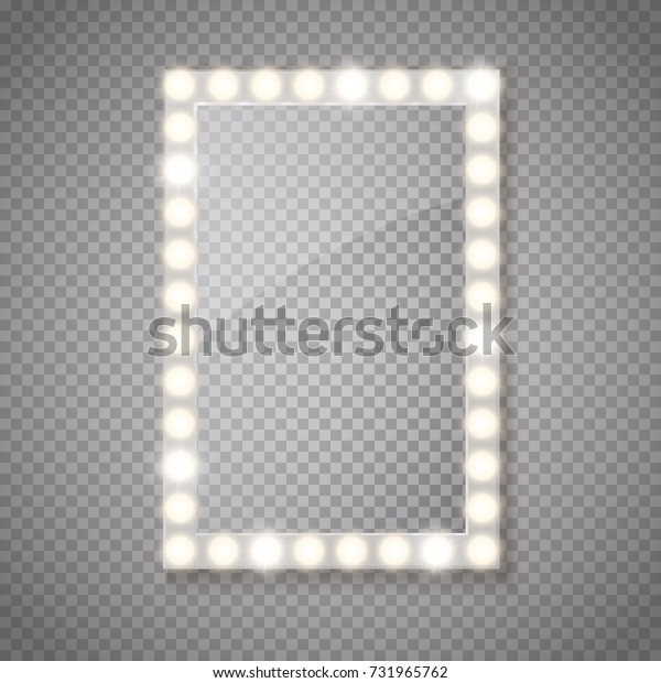 Glass\
frame with lights isolated. Vector\
illustration