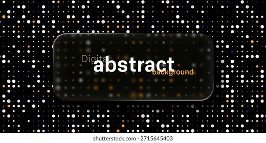 Glass frame with a glass morphism effect on a modern abstract digital background. Vector 3D illustration.