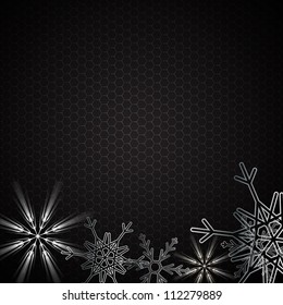 Glass frame on abstract metal background. Vector illustration.