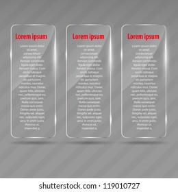 Glass frame on abstract metal background. Vector illustration.