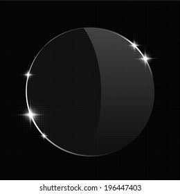 glass frame on a black background, vector illustration 