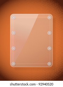 glass frame on leather texture