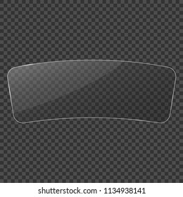 Glass frame. Windshield. Realistic clear glass on transparent background. Isolated vector glass. Vector illustration.