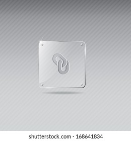 Glass framework with chain icon
