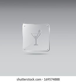 Glass framework with coctail icon