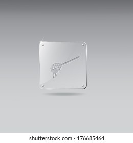 Glass framework with honey icon