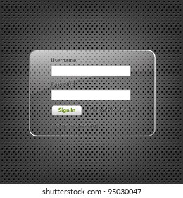 Glass Framework On Abstract Metal Background, Vector Illustration