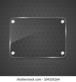 Glass framework on metal background. Vector illustration.
