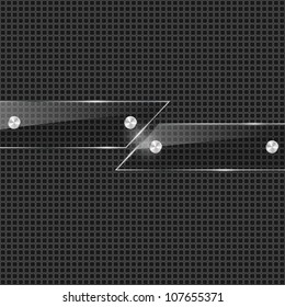 Glass framework on metal background. Vector illustration.