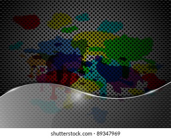 Glass framework on metal background. Vector illustration.