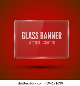 Glass framework on red background. Vector illustration.