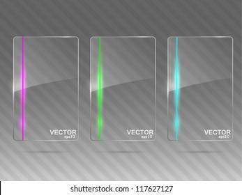 Conjunto de estrutura de vidro. Ilustração vetorial.