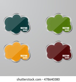 Glass framework set. Vector illustration.Vector infographic. banners set