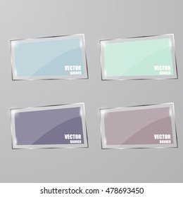 Glass framework set. Vector illustration.Vector infographic. banners set