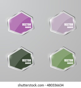Glass framework set. Vector illustration.Vector infographic. banners set