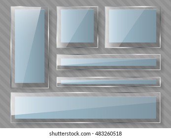 Glass framework set. Vector illustration.