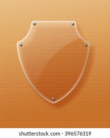 Glass framework Glass shield Vector illustration. Eps10