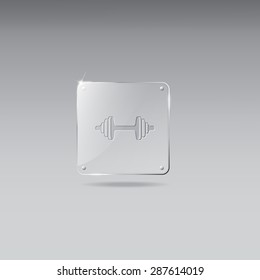 Glass framework with weights icon