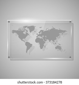 Glass Framework, world map, design style modern vector illustration vector Illustration