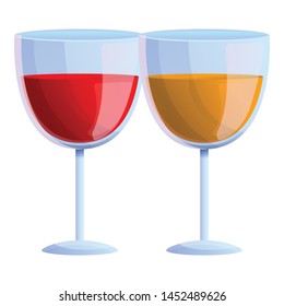 Glass french wine icon. Cartoon of glass french wine vector icon for web design isolated on white background