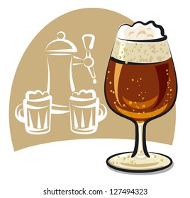 glass of fresh dark beer