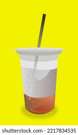 a glass of fresh drink on a yellow background