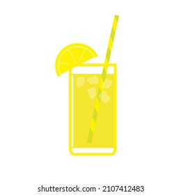 a glass of fresh lemon juice design, vector illustrator eps 10