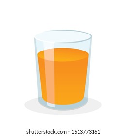 Glass of fresh orange juice. Vector illustration