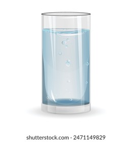 glass of fresh water isolated