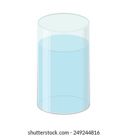 A glass of fresh water, vector illustration