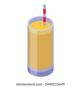 Glass fruit icon isometric vector. Carrot food. Drink organic