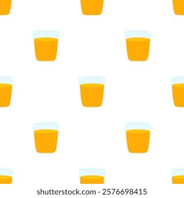 glass of fruit juice seamless pattern, vector illustration with orange, mango or multi fruit juice