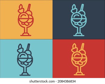 Glass Fruits Logo Template, Simple Flat Icon of fresh,fruit,glass