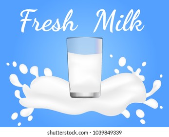 Glass full of milk. World Milk Day. Vector illustration