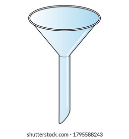 Glass funnel vector illustration.
isolated on white background.Top view