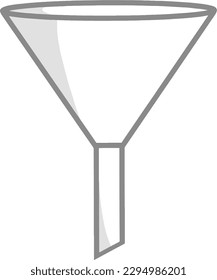 Glass funnels are pipes with a wide mouth and smaller end that are typically used in laboratory settings.