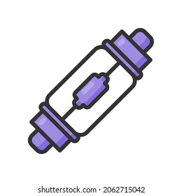 Glass fuse filled line icon, electronic and circuit part accessories 4000x4000 pixel of artboard white background
