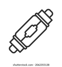 Glass fuse outline icon, electronic and circuit part accessories in main board