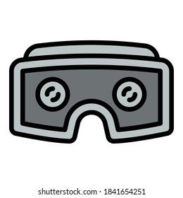 Glass game goggles icon. Outline glass game goggles vector icon for web design isolated on white background
